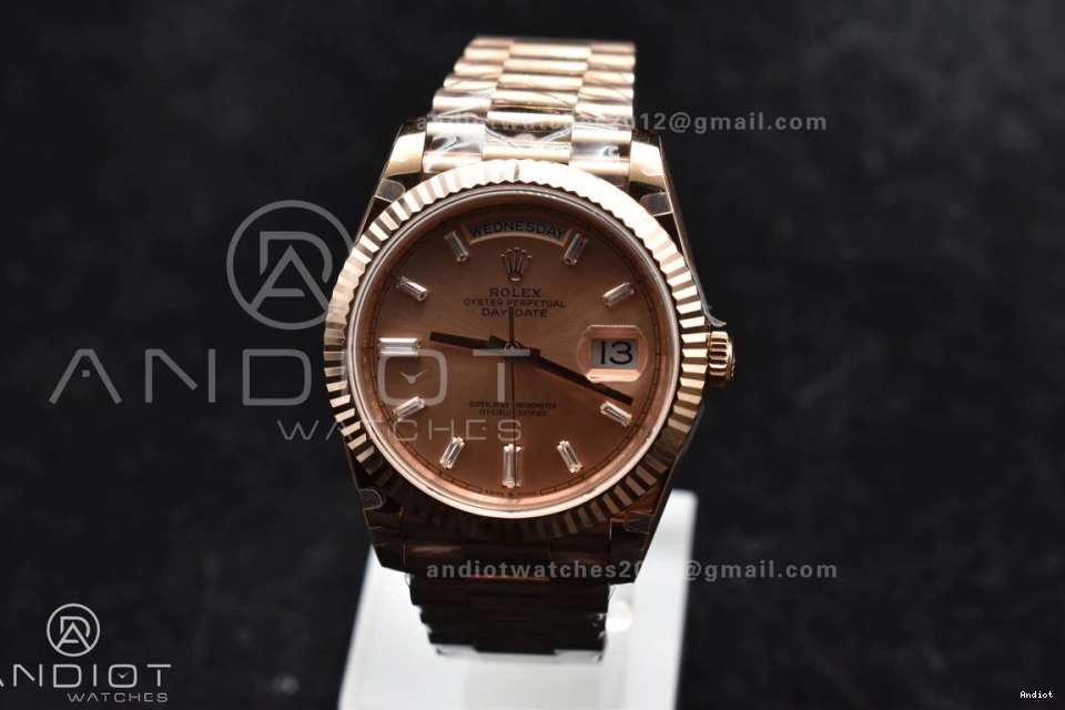Steel DayDate Crystal A2836 705 GMF 40 Markers Dial Bracelet On President RG 904L V RG Lightweight Plated 0822